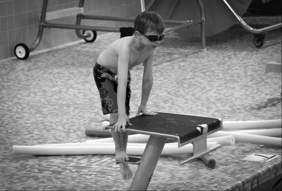 Boy near pool