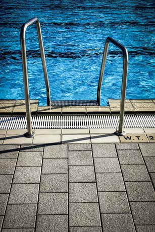 ladder into a swimming pool